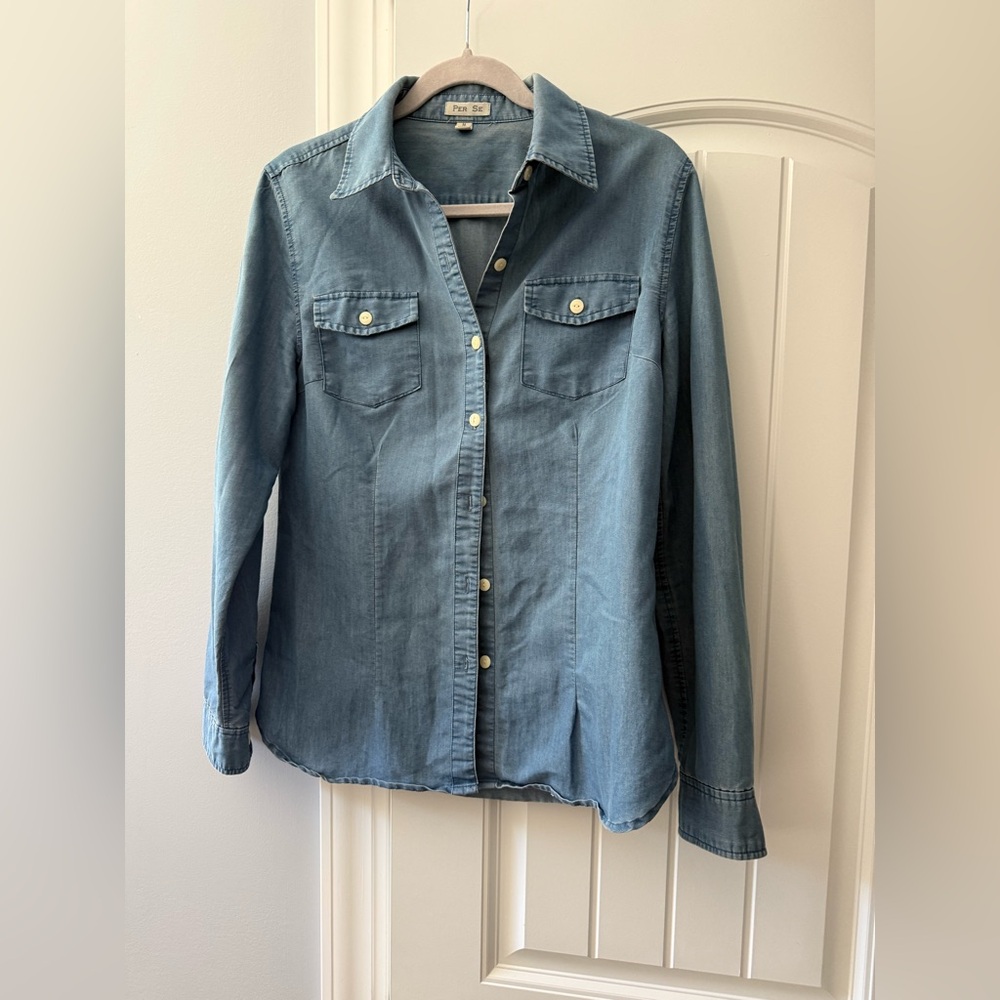 Per Se Light Blue Denim Shirt